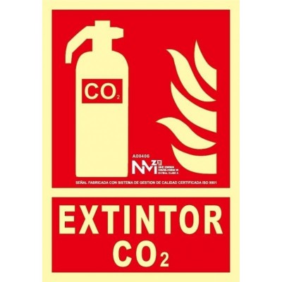 Señal extintor CO2 Clase A