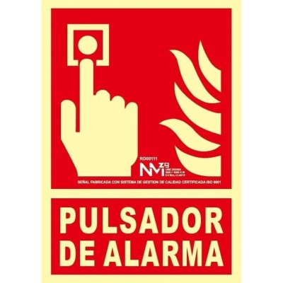 Señal pulsador alarma Clase B